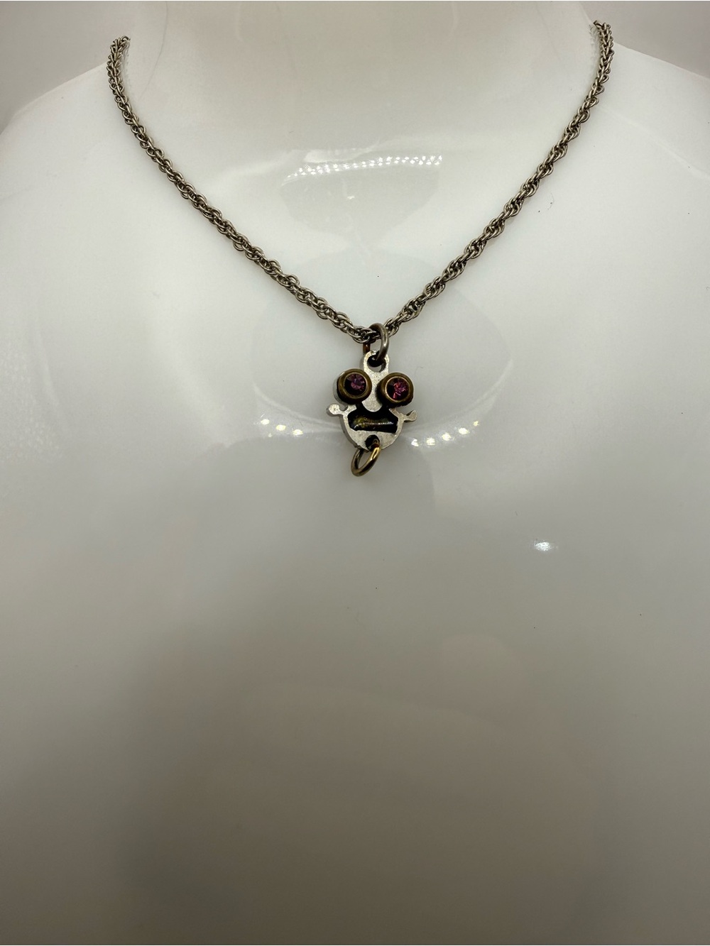 Women's Silver-Toned Necklace with Robot Whimsical Charm Beautiful